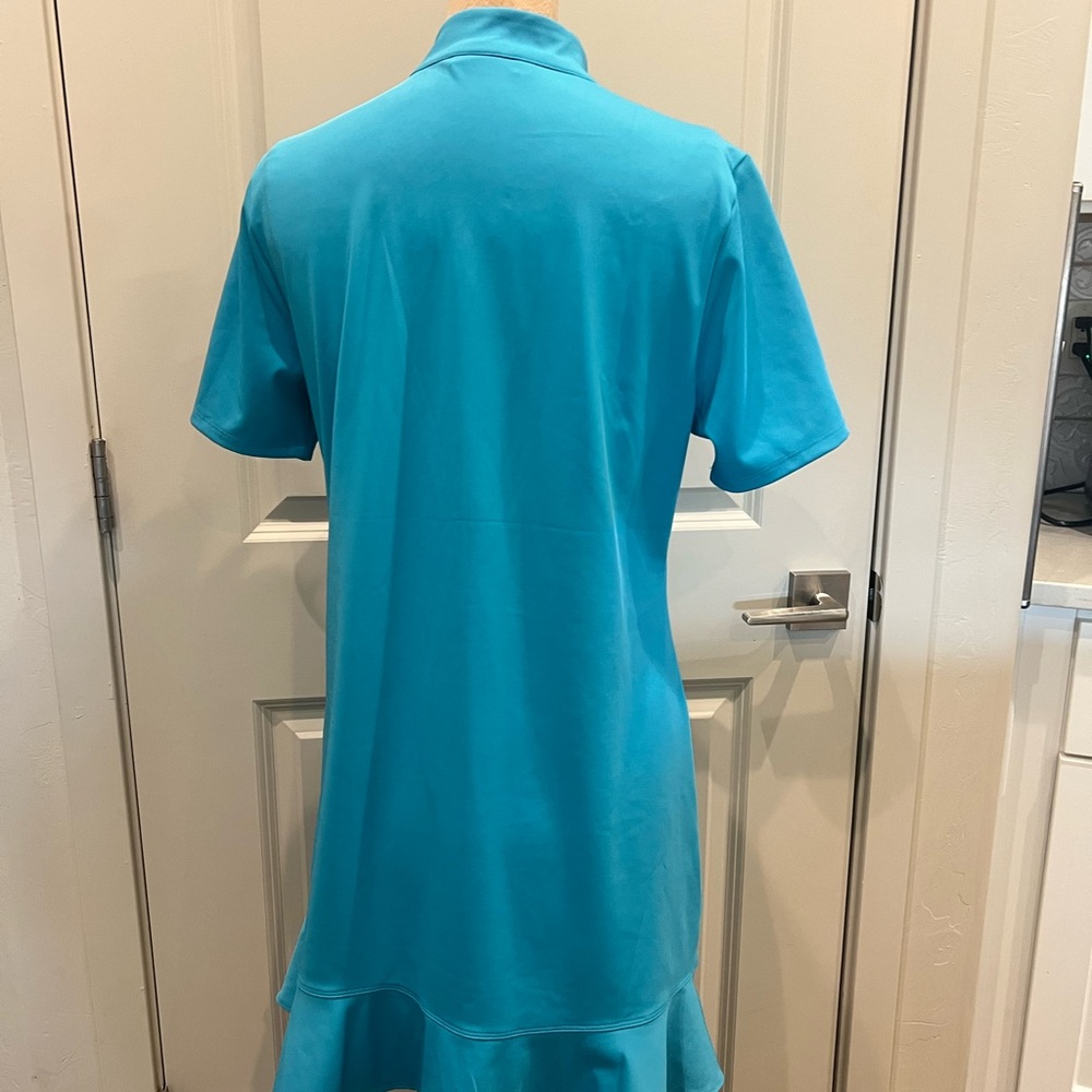Tommy Bahama Dress & Shorts Golf Turquoise Ruffle Zip 2 pc Set UPF 50  Large - Picture 5 of 5